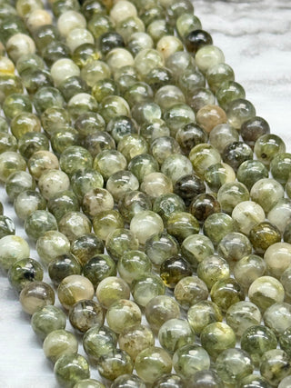 Green Lepidolite Beads Strand - 6mm