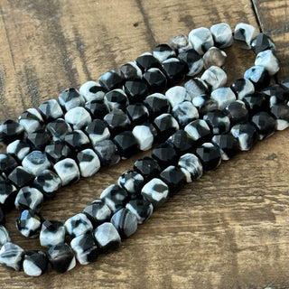 Faceted Fire Crackle Agate Cubes - 6mm