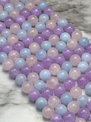 Aquamarine, Rose Quartz, & Amethyst Beads Strand - 6mm - 8mm