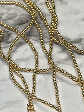 Hematite Beads Strand - 2mm - 4mm - 6mm - 8mm - Silver - Gold - Light Gold