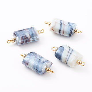 10pc Lampwork Pearlized Bead Link Connectors