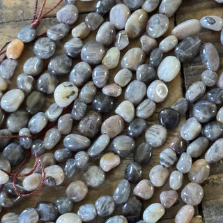 Black Sunstone Tumbled Stone Bead Strand - 5-8mm