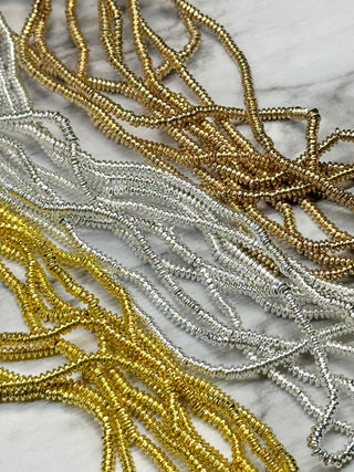 Hematite Rondelle Beads Strand - 3x1.5mm -  Silver - Gold - Light Gold