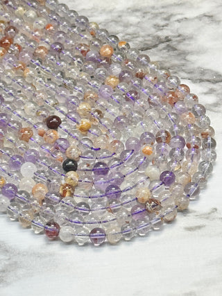 Purple Phantom Quartz Beads Strand - 6.5mm