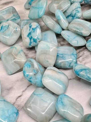 Sky Blue Crazy Lace Agate Rhombus Beads Strand - 17mm