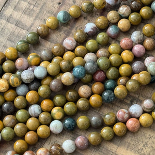 Grade A Ocean Jasper Bead Strand - 6mm - 8mm