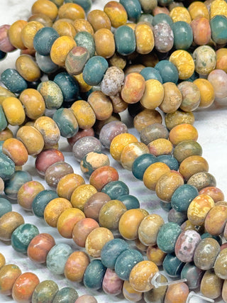 Ocean Jasper Rondelle Beads Strand - 4x2mm - 8x5mm