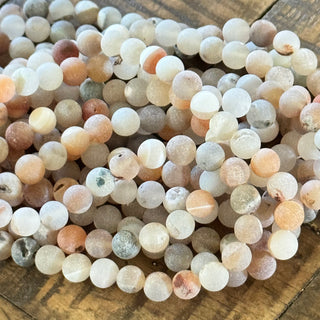 Frosted Druzy Agate Bead Strand - 8mm