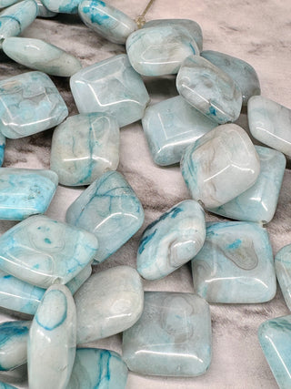 Sky Blue Crazy Lace Agate Rhombus Beads Strand - 17mm