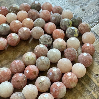 Faceted (128) Plum Blossom Jasper Bead Strand - 8mm