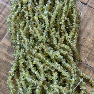 Grade A Peridot Chip Bead Strand - 3-5mm