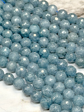 Denim Blue Quartz Faceted Bead Strand - 8mm