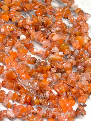 Red Agate Chip Beads Strand - 5-8mm