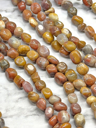 Petrified Wood Tumbled Beads Strand - 6-8mm