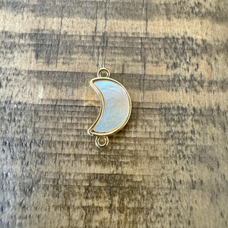 18k Gold Plated Freshwater Pearl Moon Link Connector