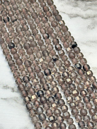 Smoky Quartz Cathedral Beads Strand - 4mm - 6mm