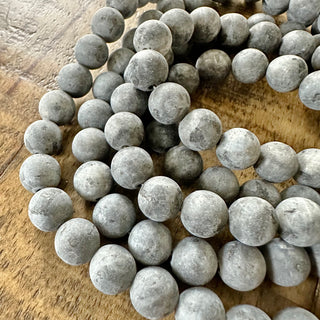 Larvikite Frosted Bead Strand - Black Labradorite - 4mm - 6mm - 8mm