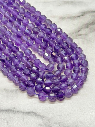 Amethyst Faceted Cathedral Beads Strand - 4mm