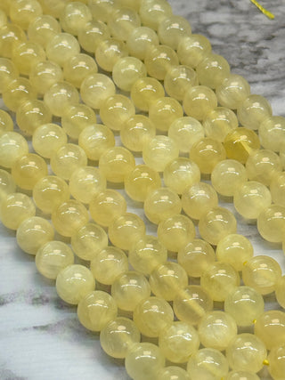 Golden Silk Jade Beads Strand - 8mm