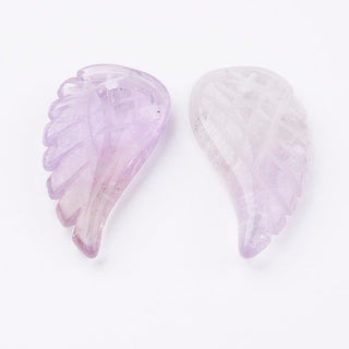 Wing Amethyst Pendant/Charm 12x24mm