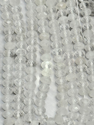 Clear Quartz Faceted Rondelle Beads Strand - 6x4mm