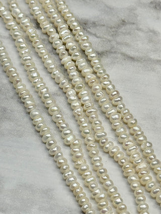 Freshwater Pearl Rondelle Beads Strand - 2x2.5mm