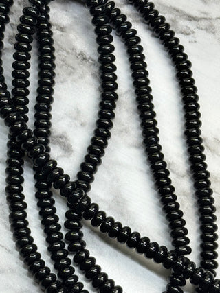 Onyx Rondelle Beads Strand - 6x3mm