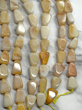 Topaz Jade Triangle Beads Strand - 13-20mm