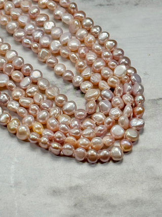 Freshwater Pearl  Baroque Keshi Beads Strand - Flamingo Pink - 5x4x3mm