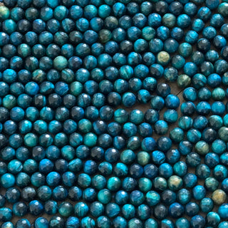 Faceted Blue Tigers Eye Bead Strand - 8mm