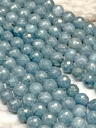 Denim Blue Quartz Faceted Bead Strand - 8mm