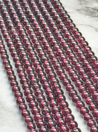 Mozambique Garnet Grade AA Beads Strand - 4mm - 5mm