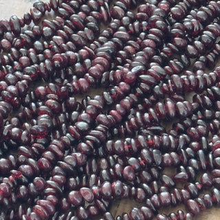 Grade AB Garnet Chip Bead Strand - 5-8mm