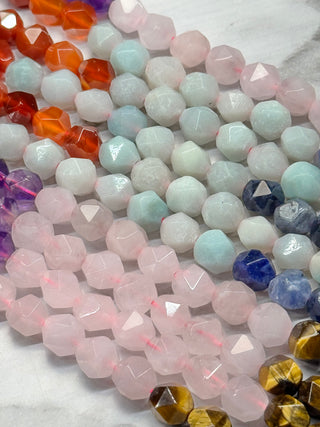 Chakra Mixed Gemstone Faceted Star Cut Beads Strand - 8mm