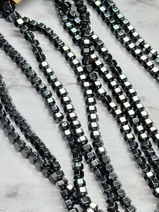 Hematite Cathedral Beads Strand - 4mm - Natural - Platinum