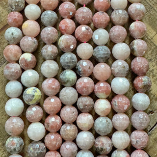 Faceted (128) Plum Blossom Jasper Bead Strand - 8mm