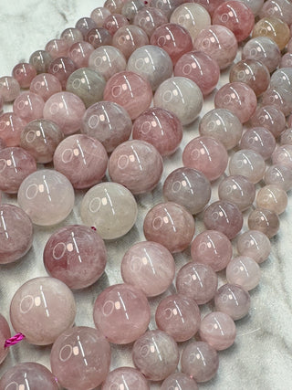 Madagascar Mauve Rose Quartz Bead Strand - 6mm - 8mm - 10mm - 12mm