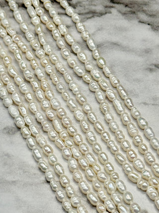 Freshwater Rice Pearl Beads Strand - 3-5mm