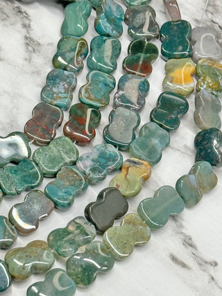 Indian Agate Bowknot Beads Strand - 13x16mm