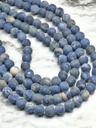 Sodalite Matte Beads Strand - 8mm