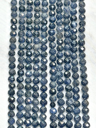 Sapphire Faceted Beads Strand - 3mm