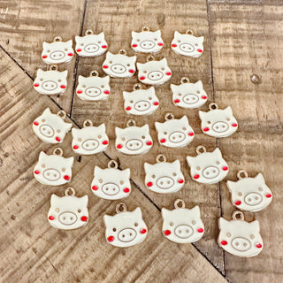 25pc Pig Charms - White or Pink