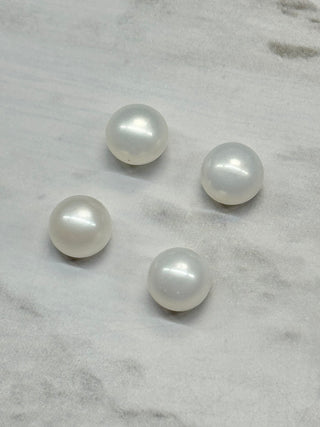 4pc Freshwater Pearl Rondelle Beads - Half-Drilled - 10x6mm