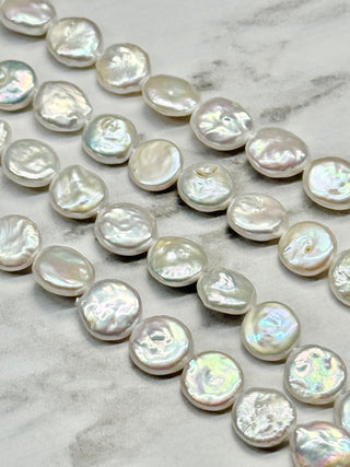 Freshwater Pearl Baroque Keshi Coin Beads Strand - 9-10mm