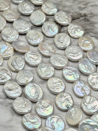 Keshi Flat Oval Pearl Beads Strand - 16-25mm
