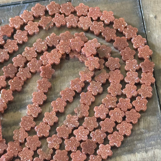 Red Goldstone Flower Beads - 6mm