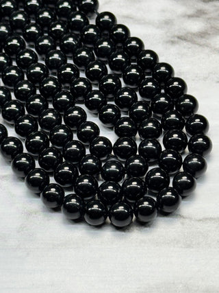 Black Tourmaline Bead Strand  - 2mm - 4mm - 6mm