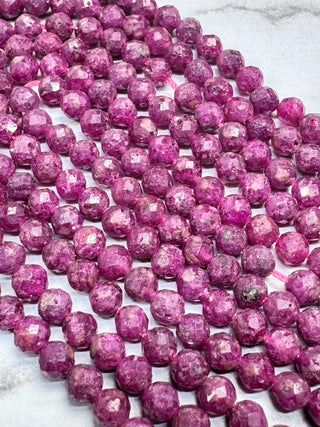 Ruby Faceted Beads Strand - 4mm