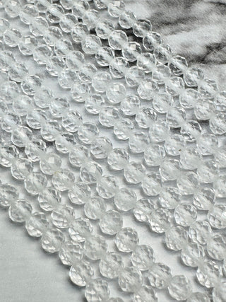 Clear Quartz Faceted Beads Strand - 3mm