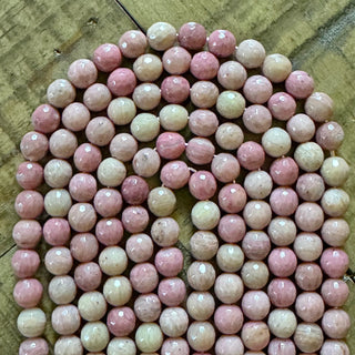 Faceted Pink Rhodonite Bead Strand - 4mm - 6mm - 8mm